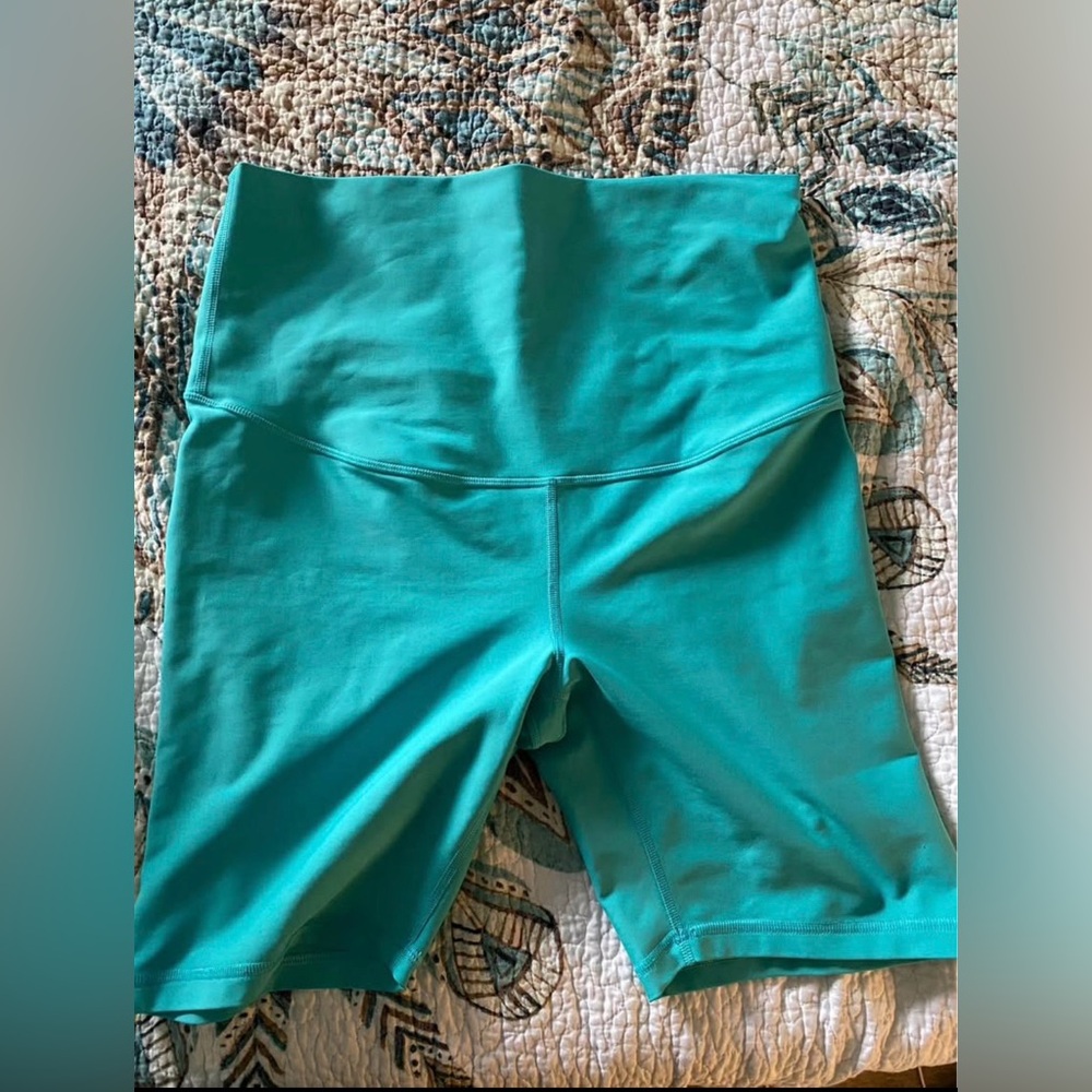 Teal Old Navy High-Waisted Maternity Biker Shorts
